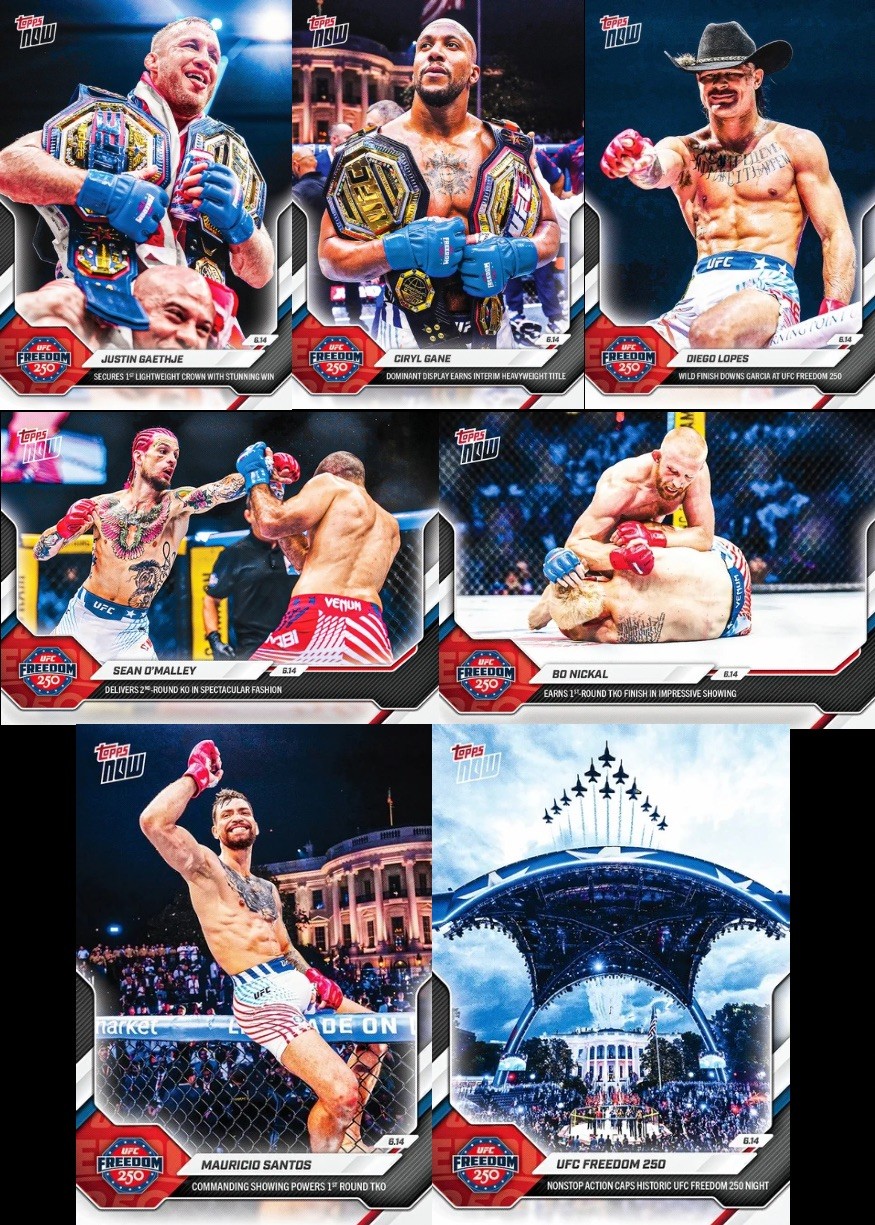 2026 Topps now UFC Freedom 250 – Card 18 to 24 – *PRESALE* 7 card set