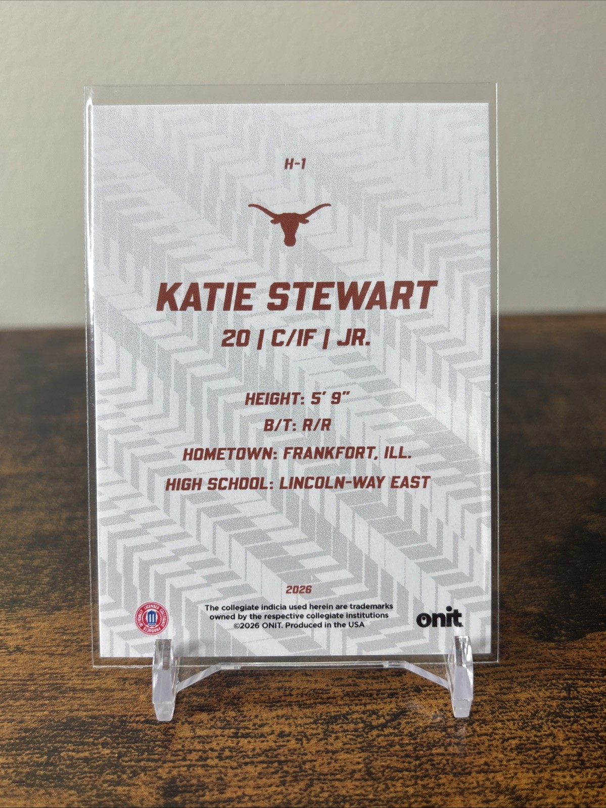 2026 ONIT Texas Longhorns Softball HYPE card KATIE STEWART