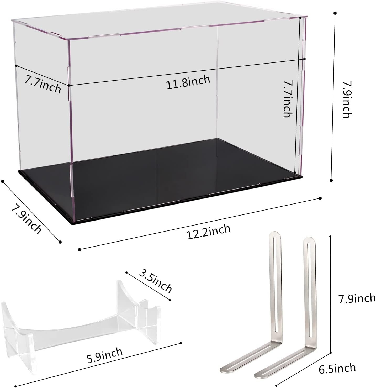 Clear Football Display Box Case with Steel Brackets Hanger Removable Inner Stand