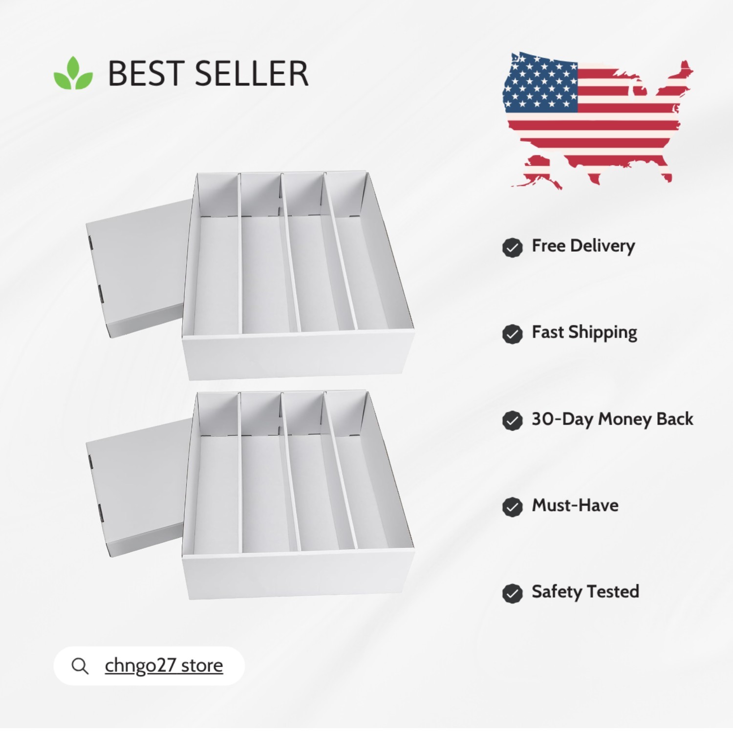Collectible Card Storage Solution – 2-Pack Durable Folding Boxes for 3200 Cards
