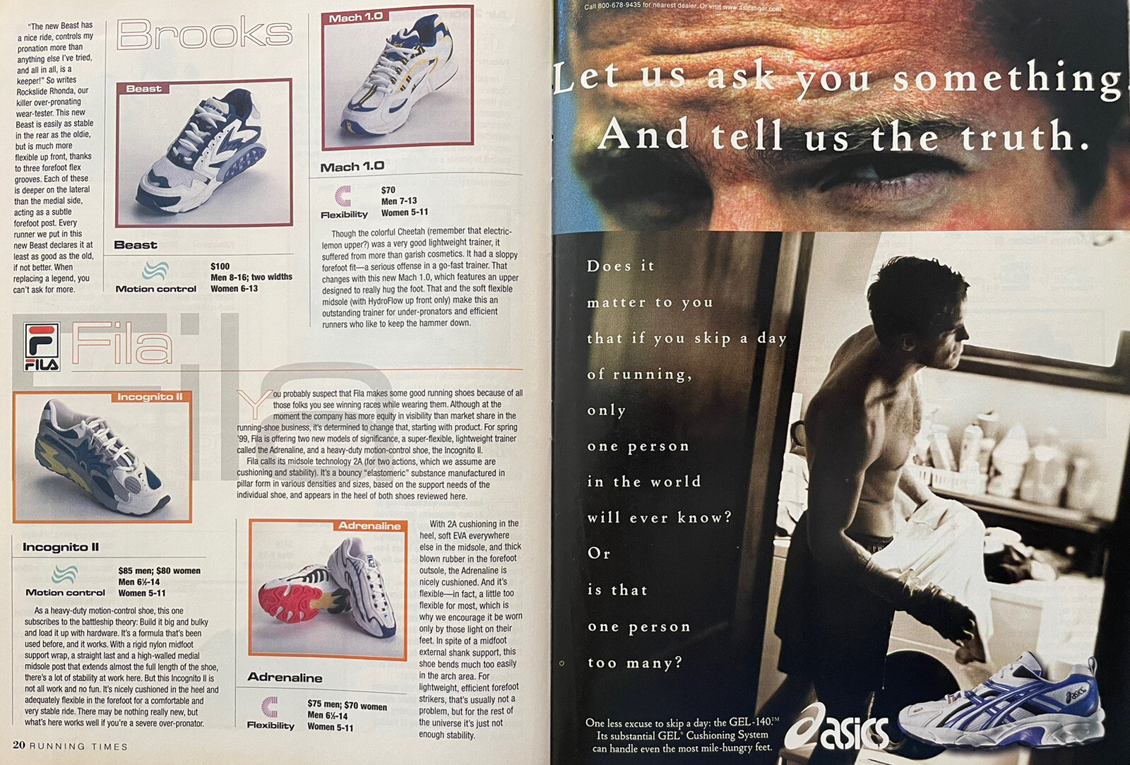 1999 Running Times Magazine March Shoe Buyer Guide, Nike ad