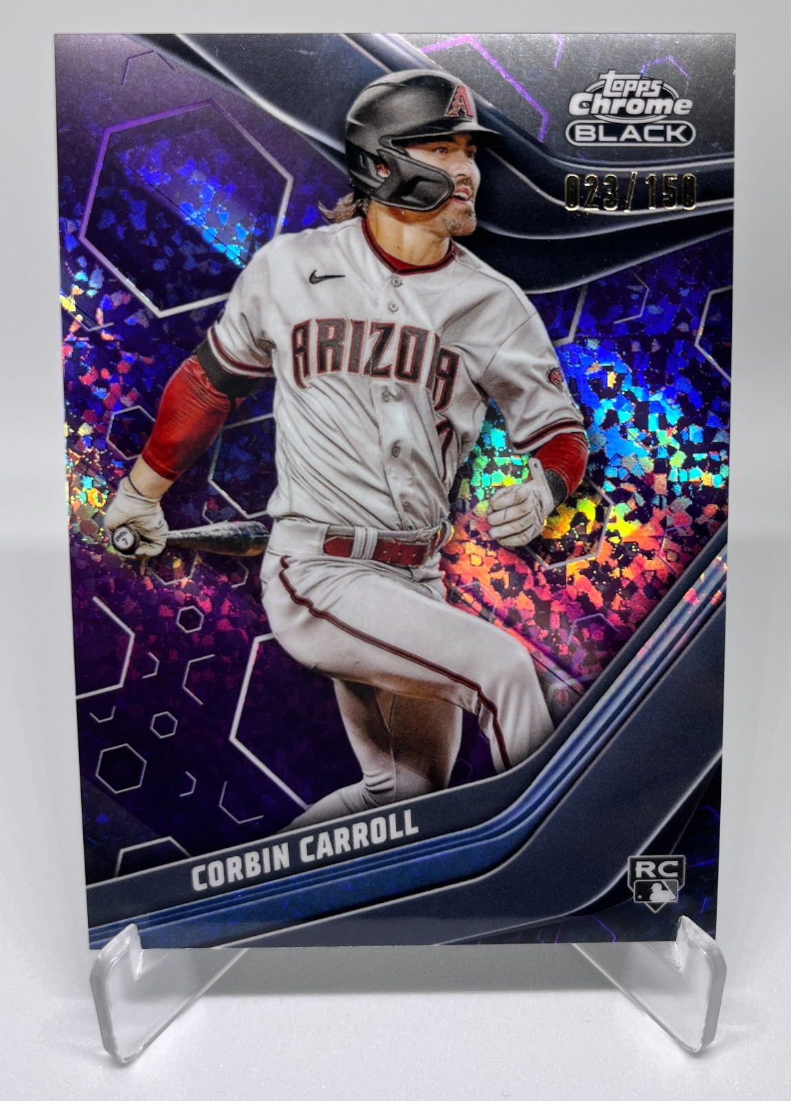 2023 Topps Chrome Black Corbin Carroll RC Purple Mini Diamond Refractor /199