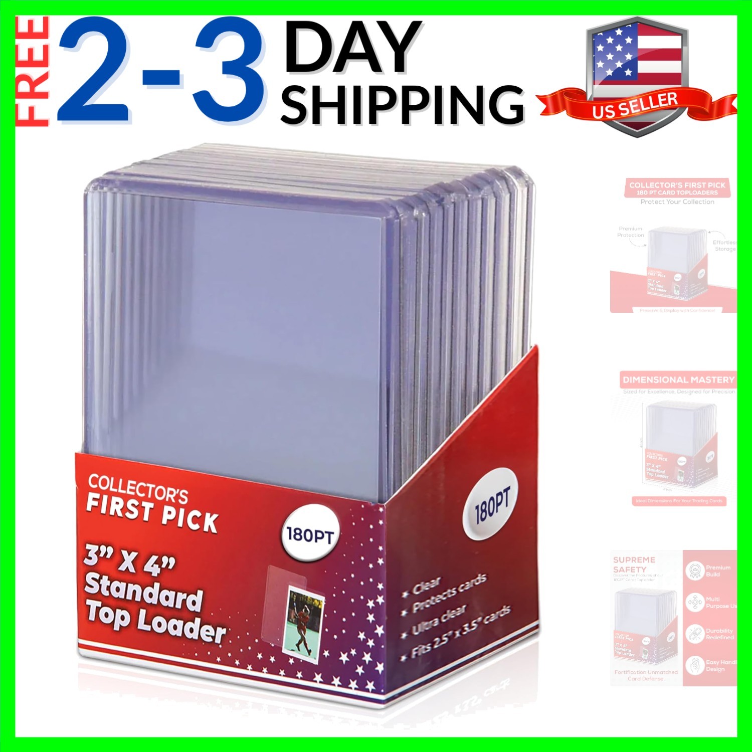 180PT 10 Piece Per Pack Top Loaders for Cards – Thick Top Loaders for Cards …
