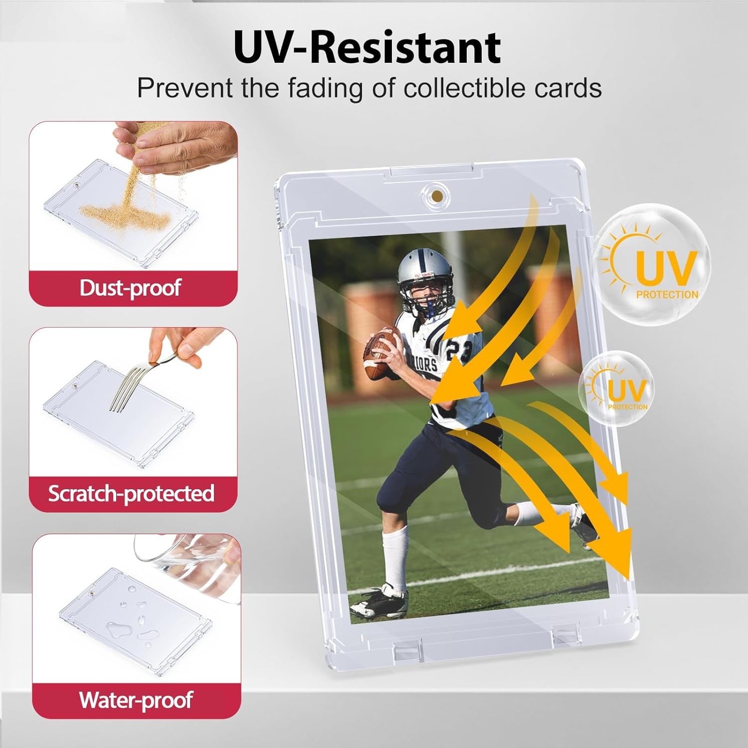 6-400 Ultra-Slim Magnetic Trading Card Holders 35pt One-Touch Hard UV Protection
