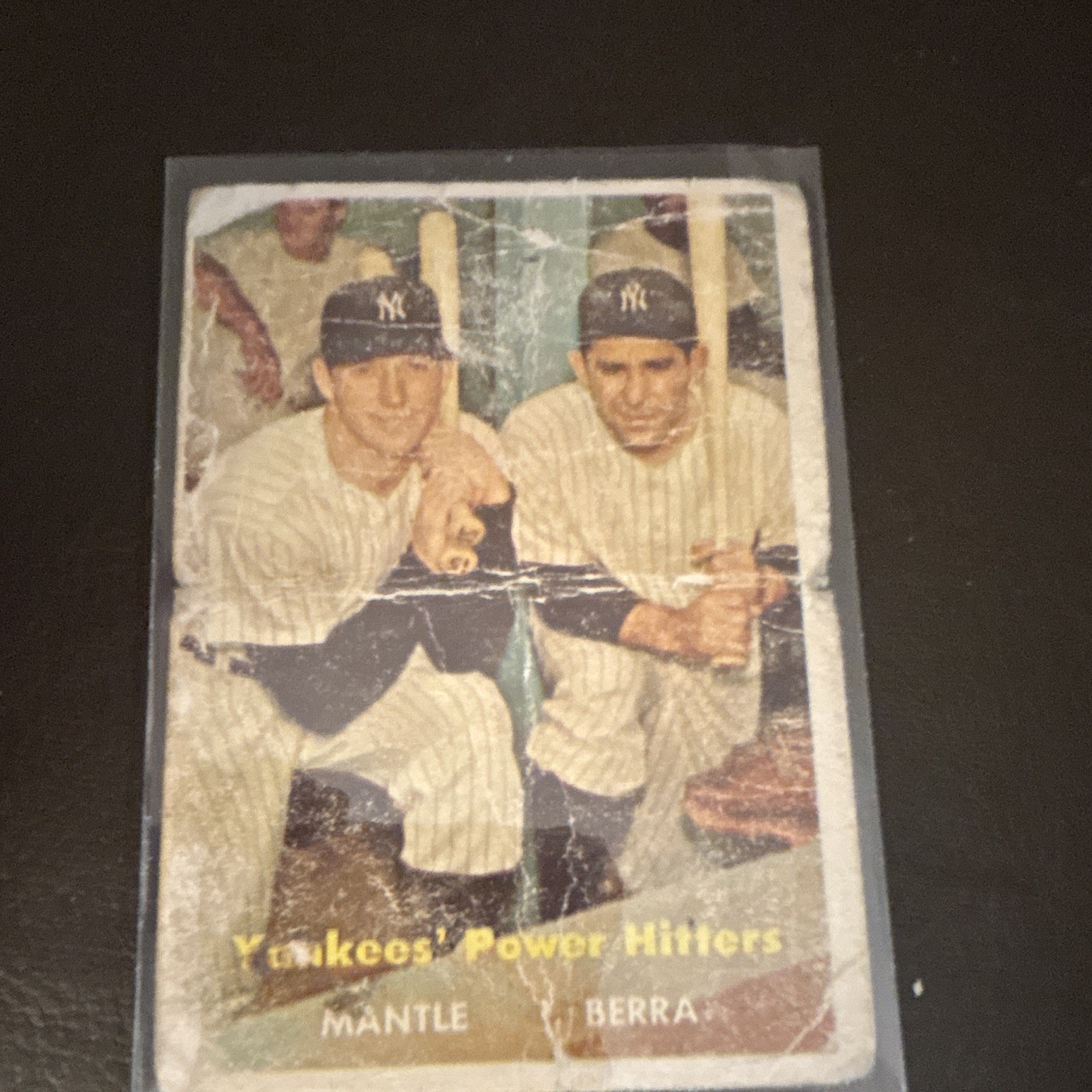 Topps 1957 Topps Base Set Mickey Mantle Yogi Berra Yankees’ Power Hitters #407
