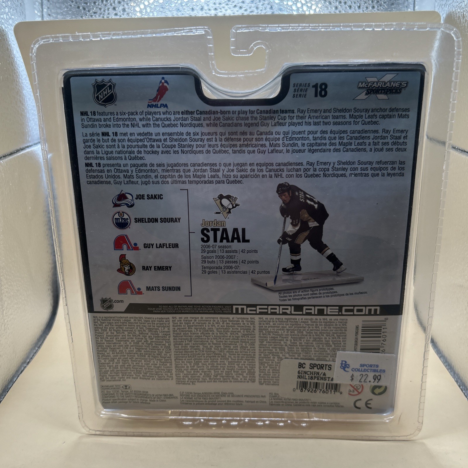McFARLANE JORDAN STAAL PITTSBURGH PENGUINS SERIES 18 FIGURE HOCKEY NHL
