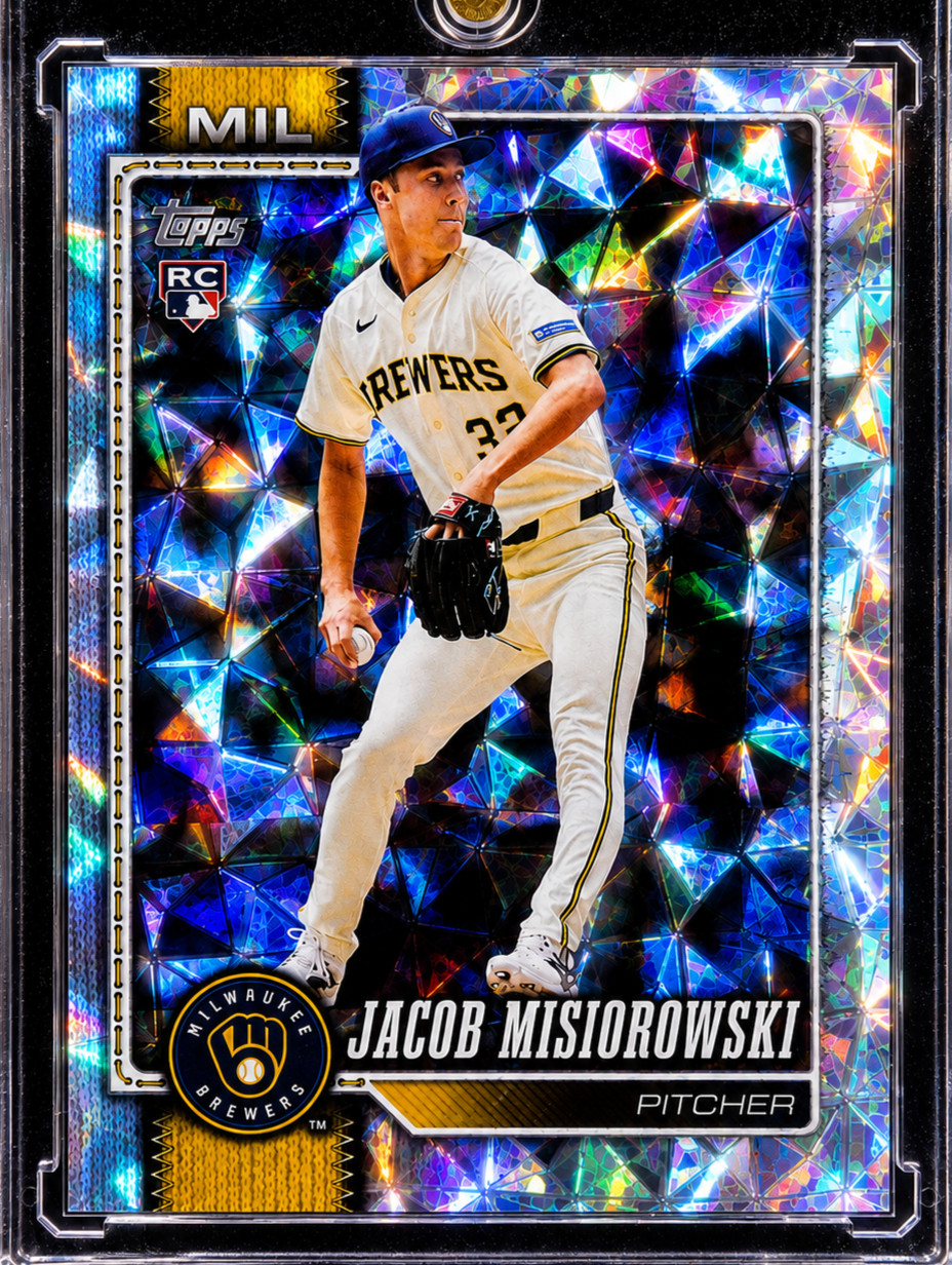 JACOB MISIOROWSKI ROOKIE DIAMOND REFRACTOR Silver Ice Holo Cracked Brewers Rare