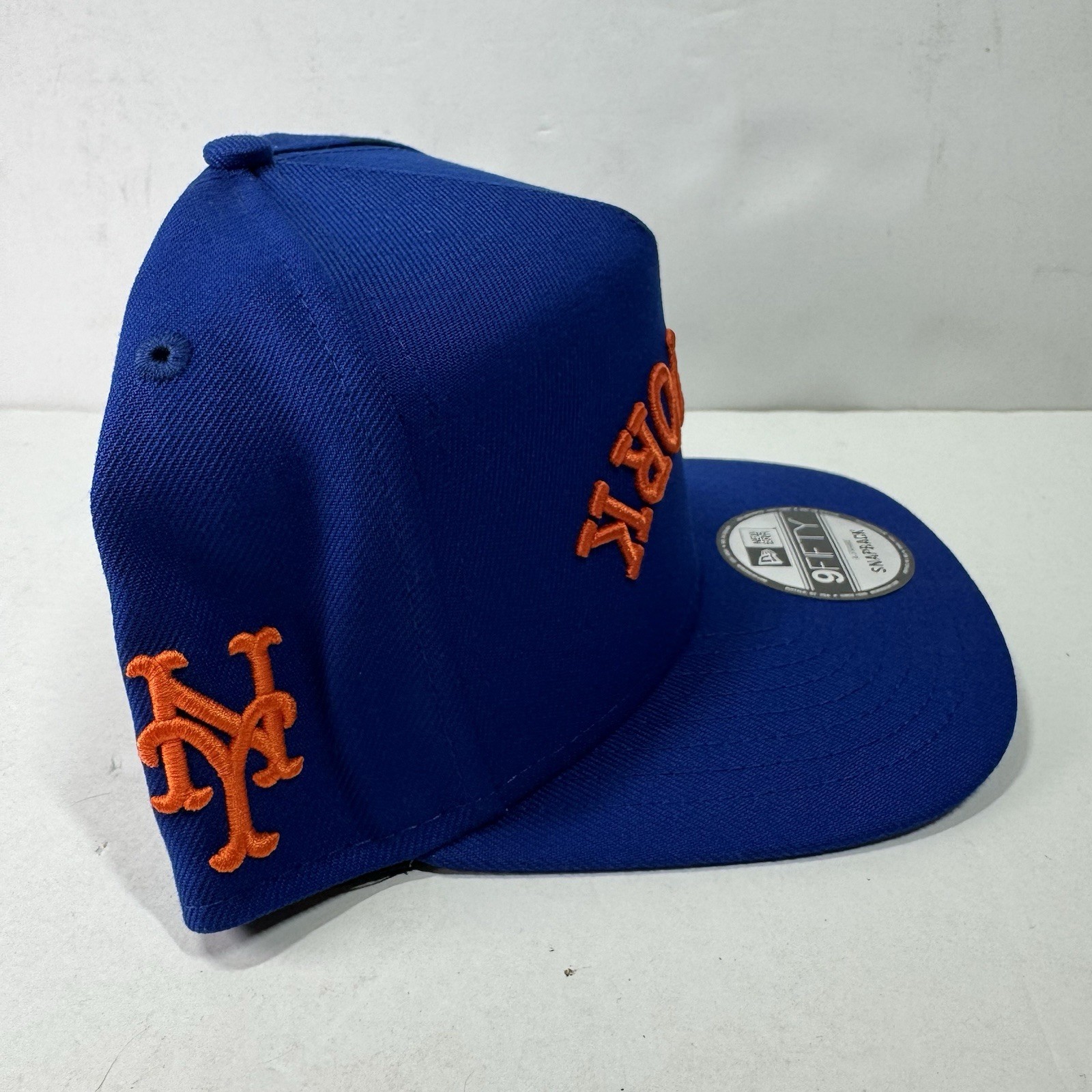 New York Mets New Era Upside Down 9FIFTY A-Frame Snapback Curve Blue Hat Cap NWT