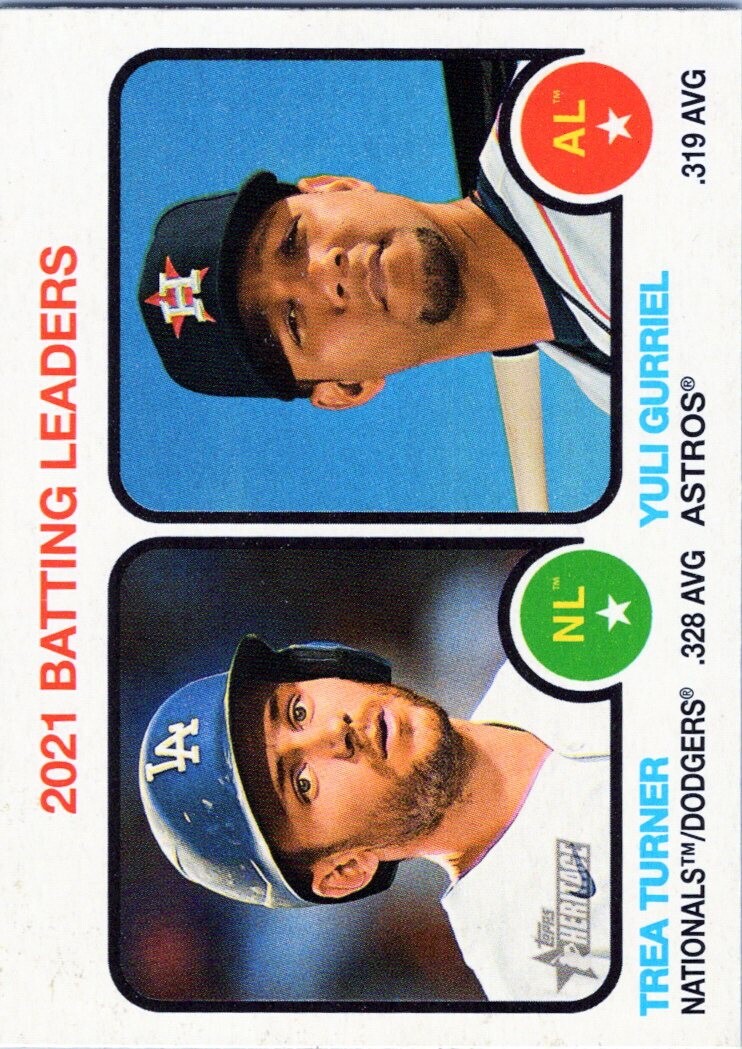 2022 Topps Heritage #67 Yuli Gurriel/Trea Turner
