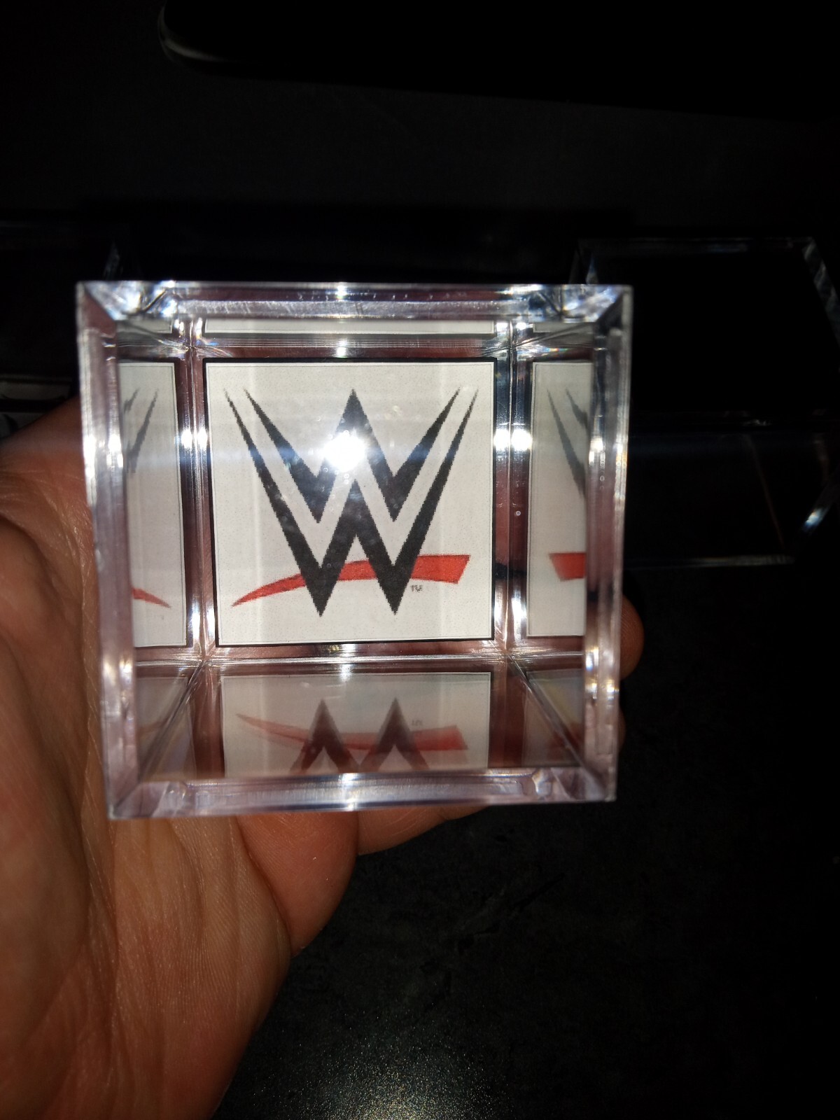 (ONE) WWE Custom HOF Fan Ring Display Case With Stand [Multiple Stands Available