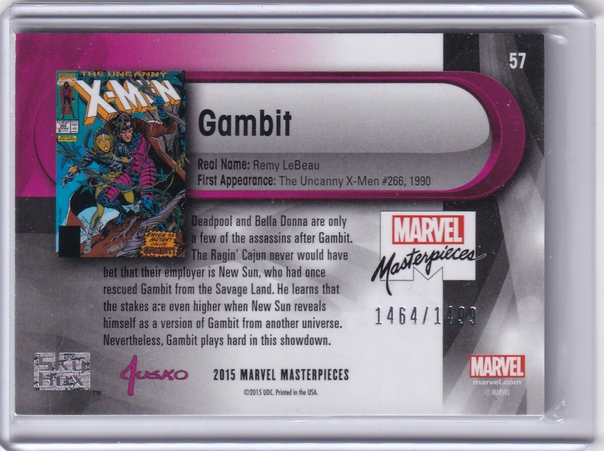 Gambit 2015 Marvel Masterpieces Jusko Tier 2 X-Men /1499