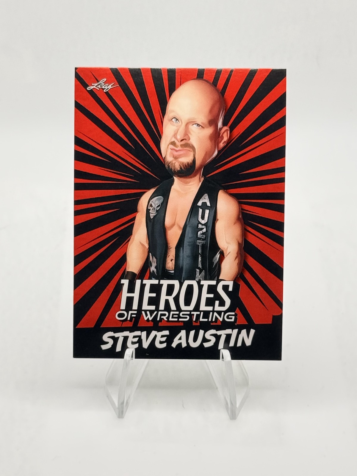 2023 Leaf Heroes of Wrestling Stone Cold Steve Austin WWE #B-9 Red Variation