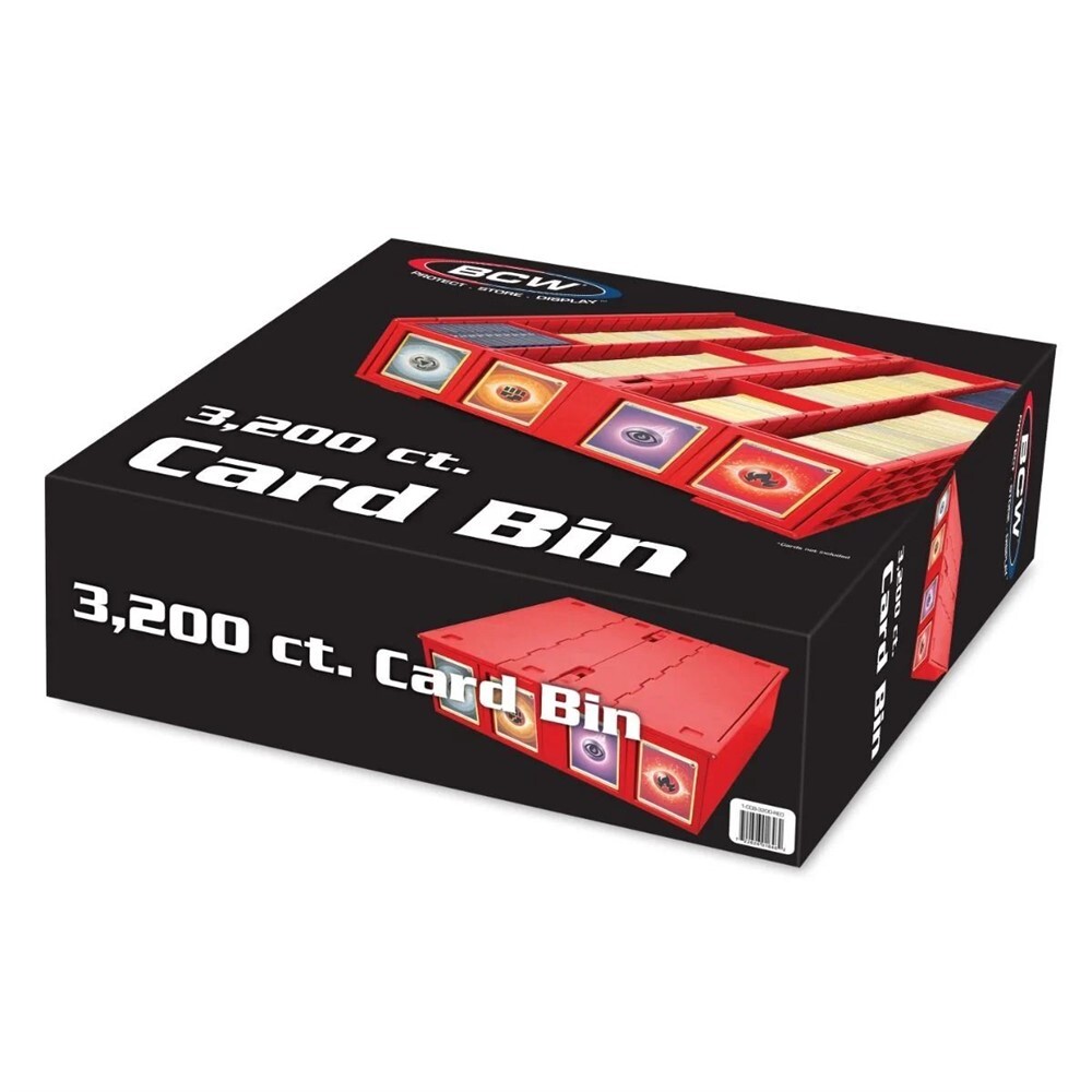 BCW Red Plastic 3200 Count Collectible Baseball Trading Card Storage Bin