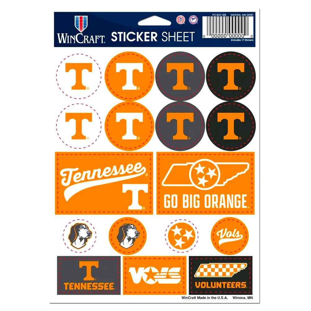 Tennessee Vols Vinyl Die-Cut Sticker Set / Decal Sheet *Free Shipping