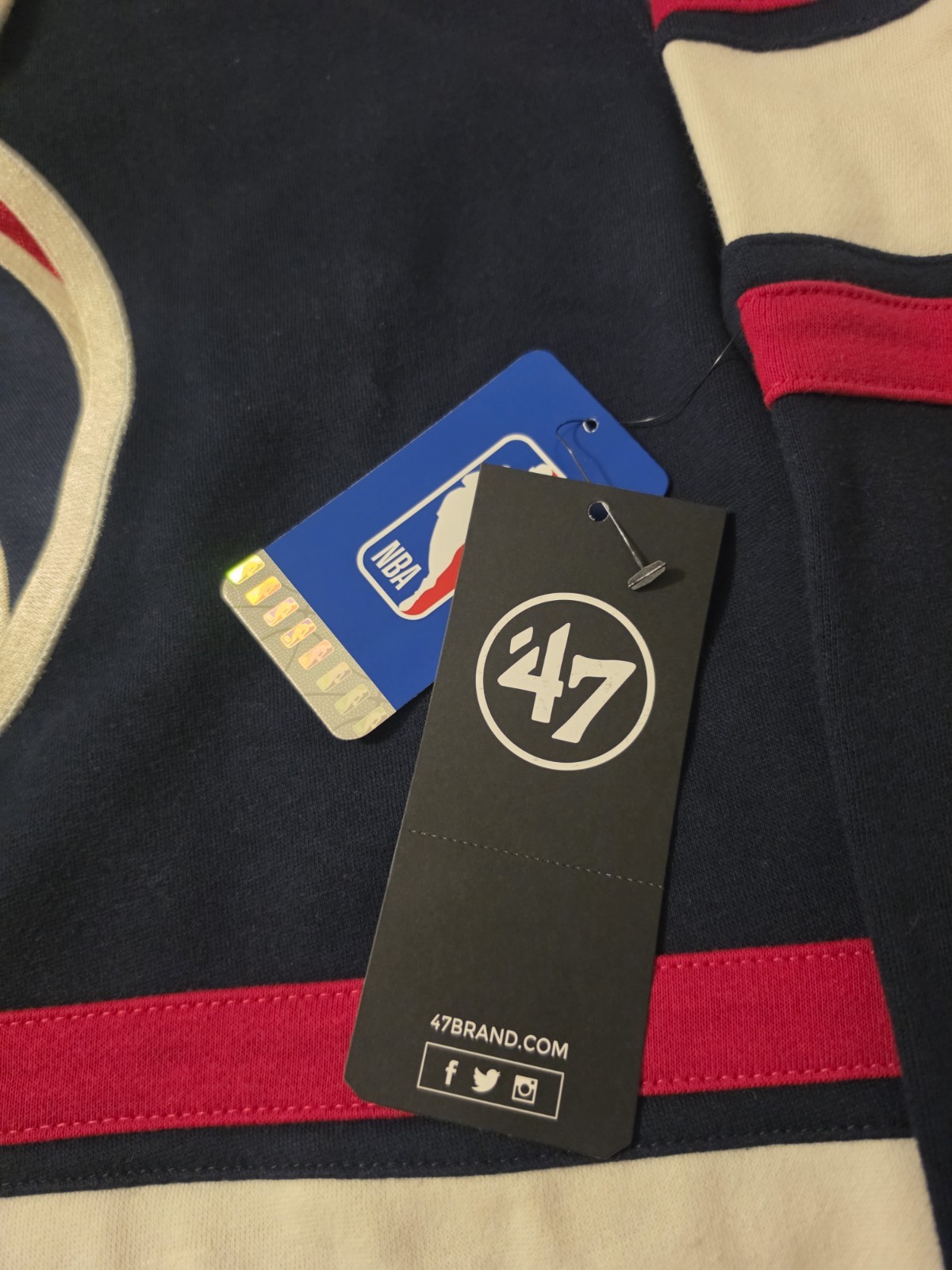 ’47 Brand NBA Washington Wizards Superior Lacer Hoodie Navy Size Large Oversized