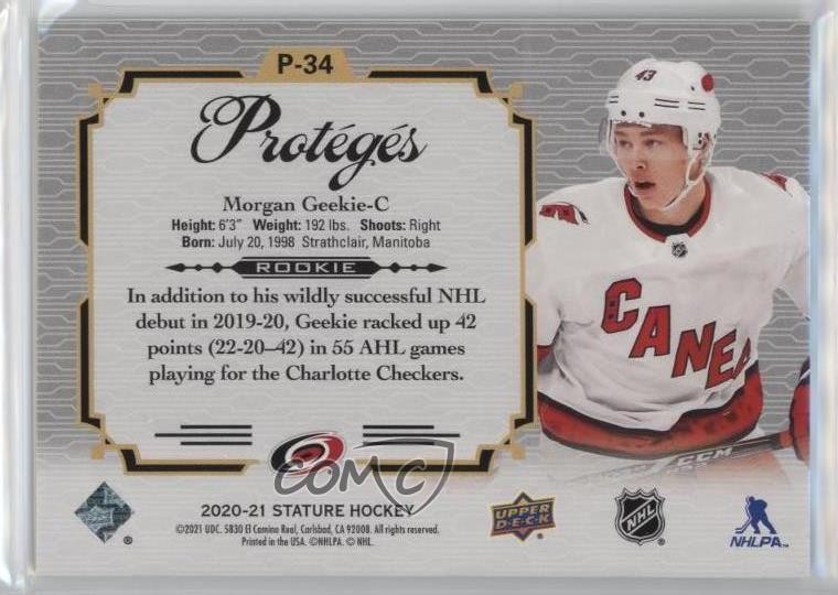 2020-21 Upper Deck Stature Proteges Green 23/149 Morgan Geekie #P-34 14sr