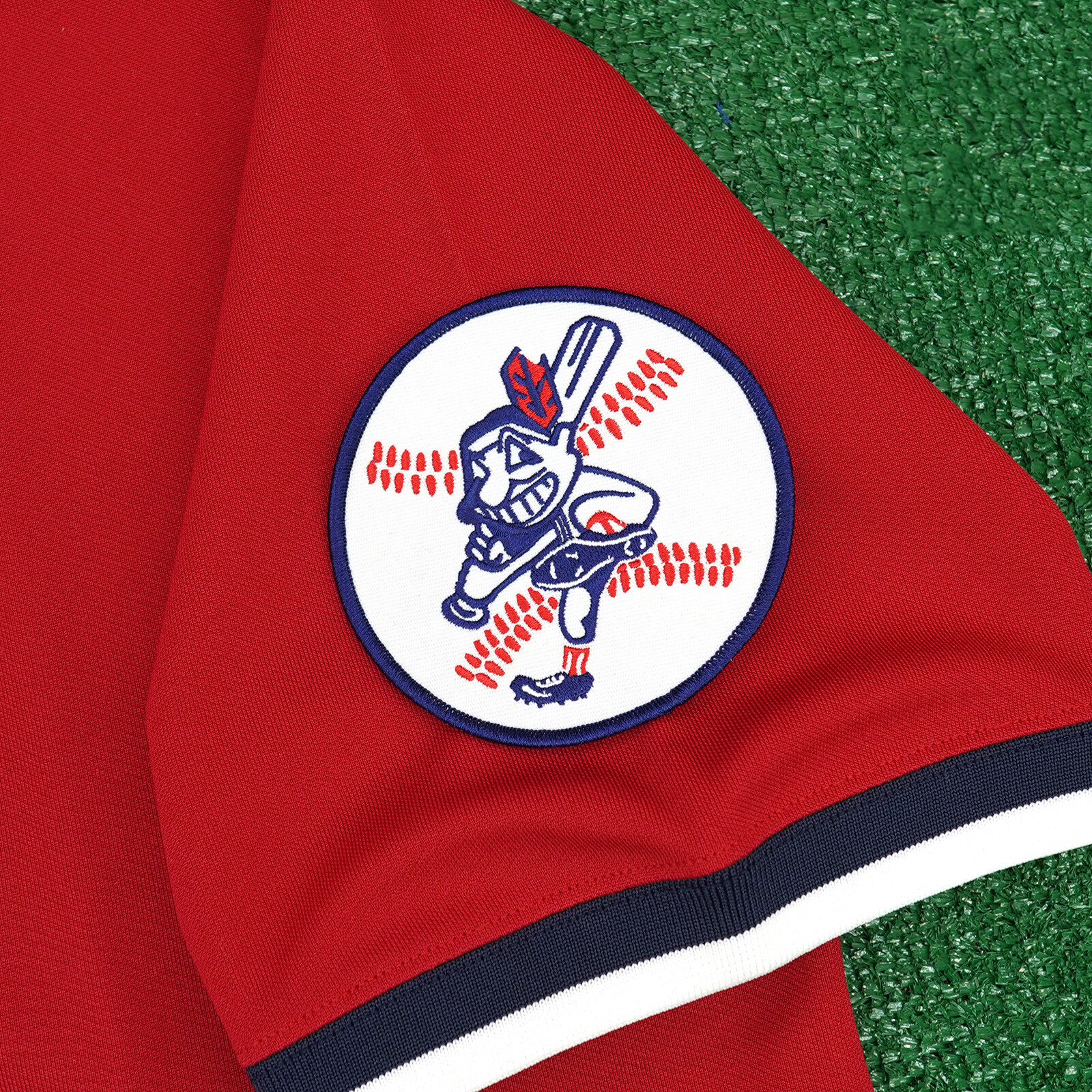 Cleveland Indians 1976 Cooperstown Throwback Men’s Red Away Jersey w/ Team Patch