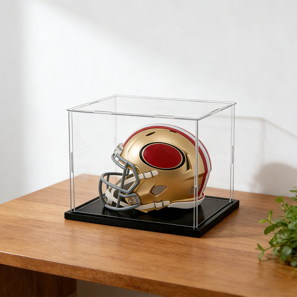 Mini Helmet Display Case with UV Protection for 1:2 Scale Football Baseball