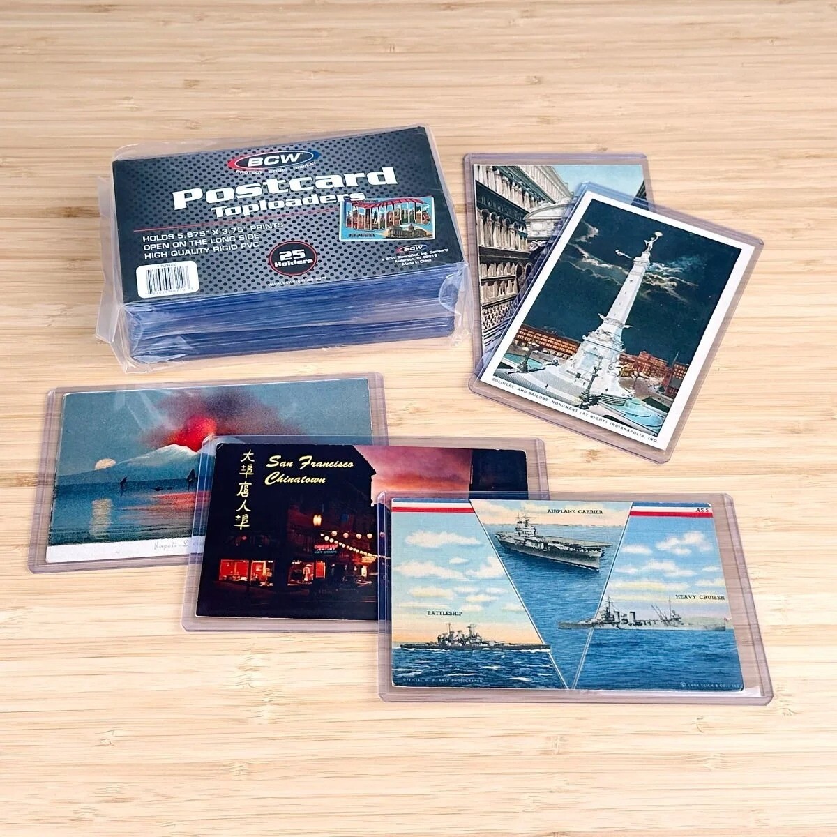 Postcard Sleeves Topload Holders 5 7/8 x 3 3/4 Pack of 25 BCW Rigid Protector