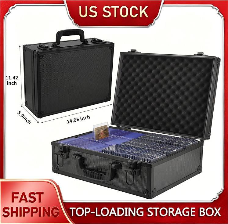 For Toploader Hard Case For 3″ x 4″ 35pt Sports Cards Storage Boxes Holds 600+ A