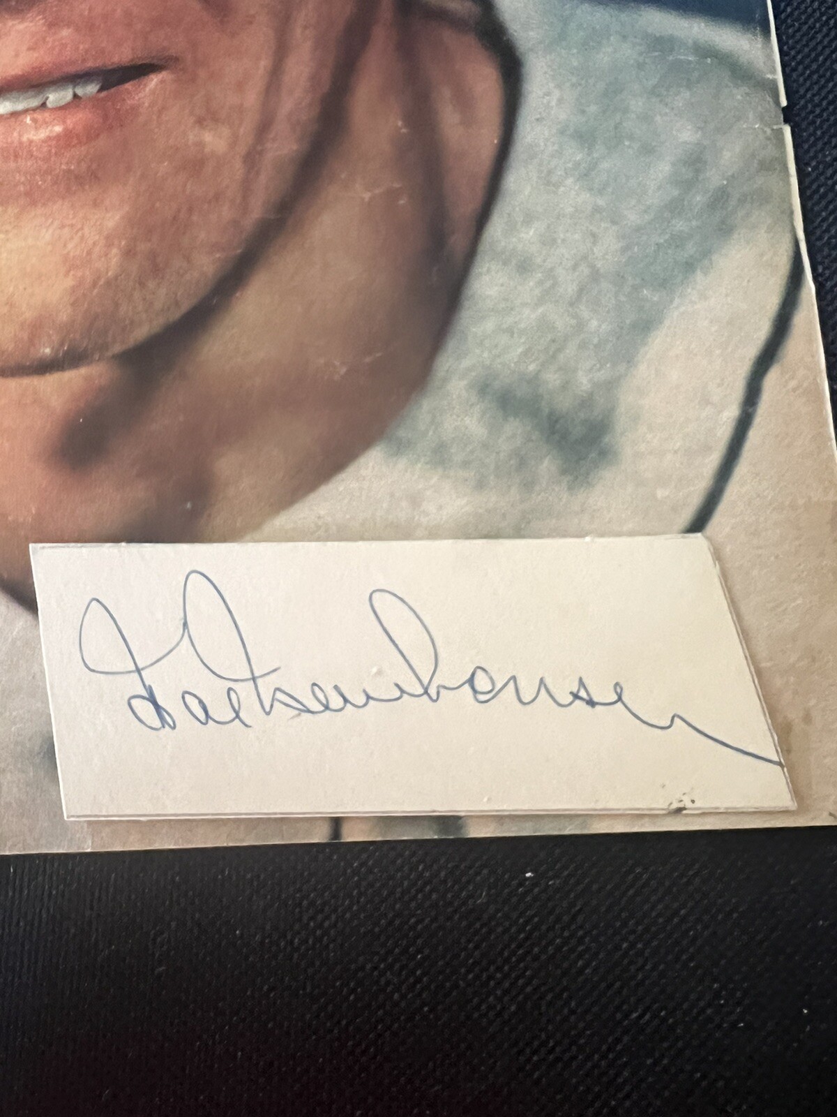Hal Newhouser -Autographed Cut Index Card With Picture