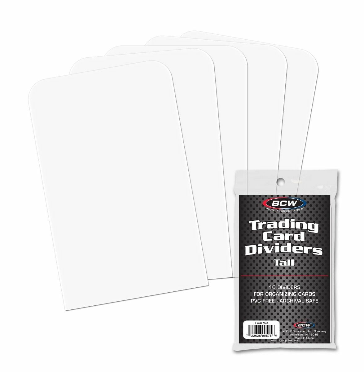 50 (5 Packs of 10) BCW Trading Card Dividers – Tall, Brand New (1-TCD-TALL)