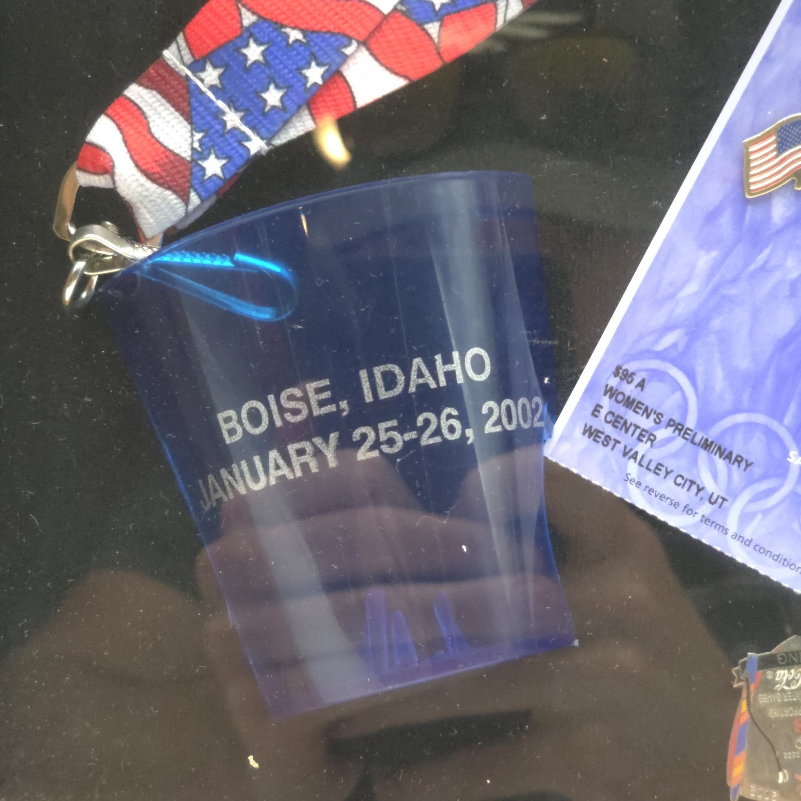 Rare 2002 Salt Lake Winter Olympics Shadow Box Display Torch Relay Pins & Ticket
