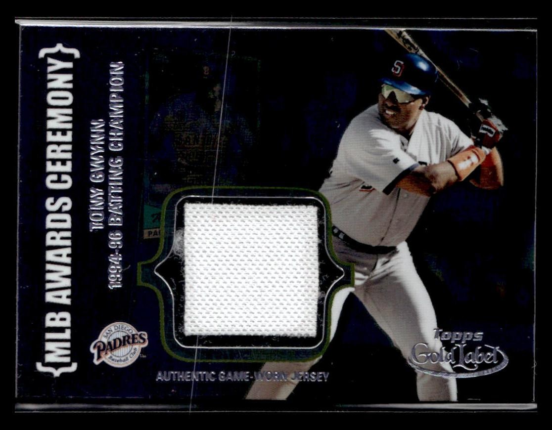 2002 Topps Gold Label #ACR-TG2 Tony Gwynn MLB Awards Relics Class 2 Platinum