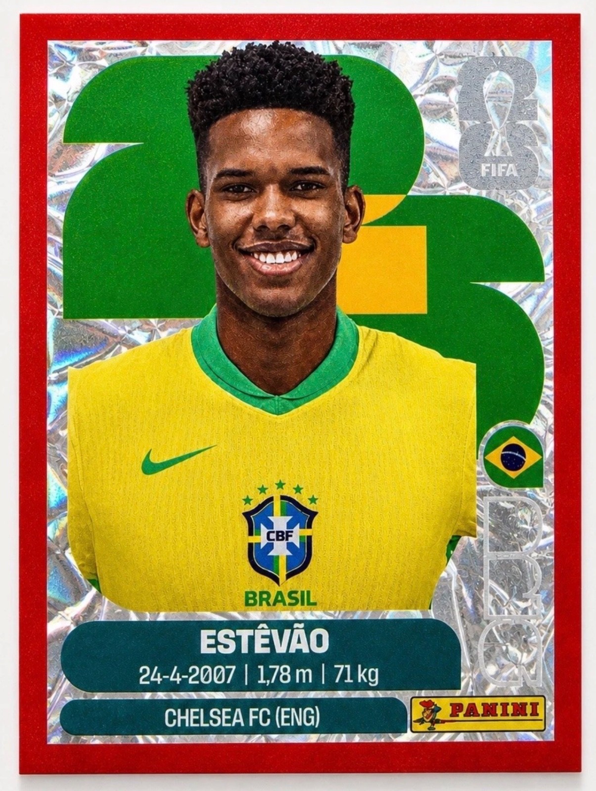 Panini World Cup 2026 RED CRUMPLE FOIL Stickers – Choose Stickers