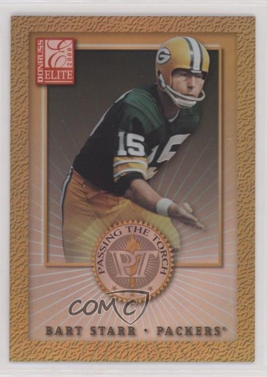 2000 Donruss Elite Passing the Torch /500 Bart Starr Brett Favre #PT-16 HOF 3hd