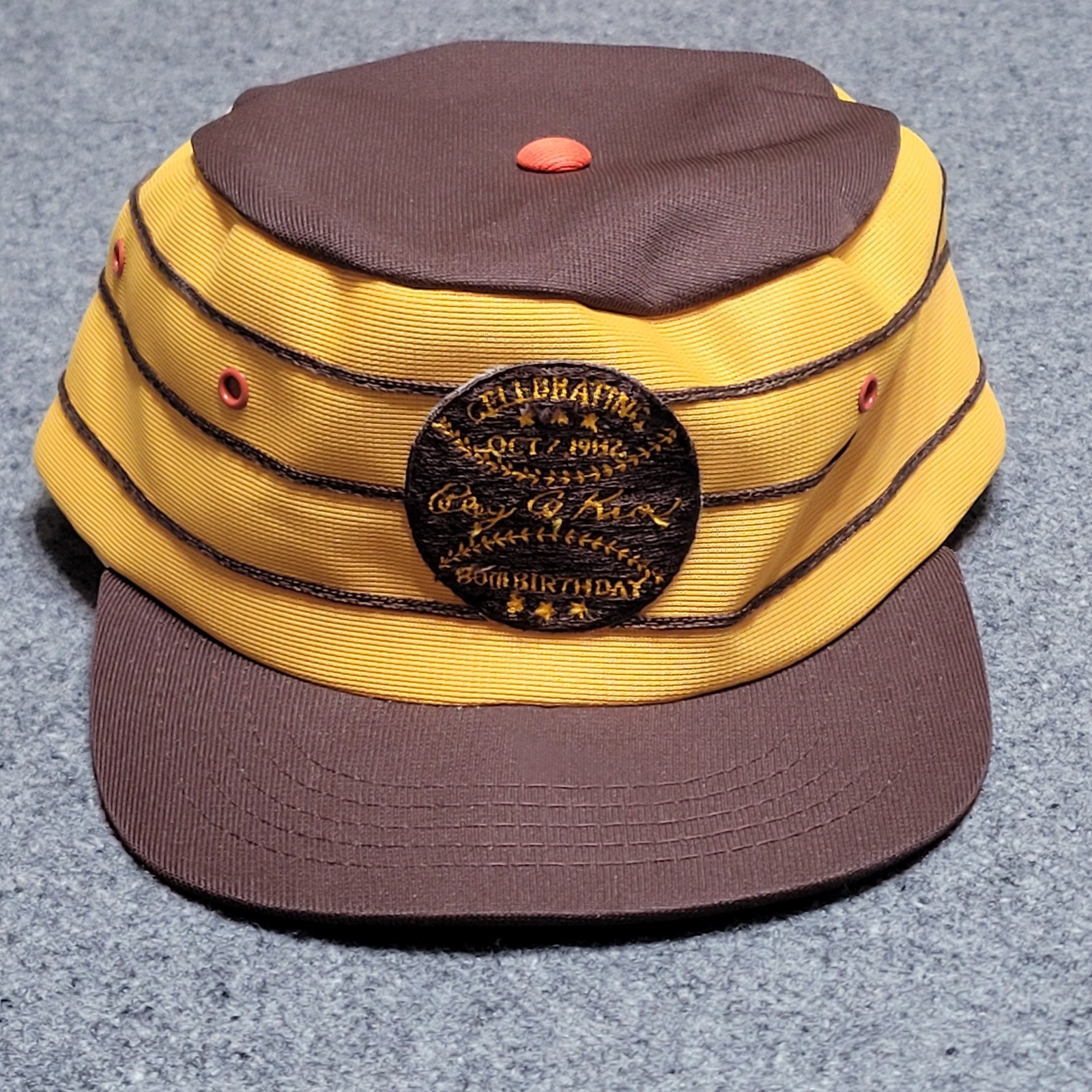 Vintage San Diego Padres Hat Painters Cap Pillbox 1982 Ray Kroc 80th Birthday