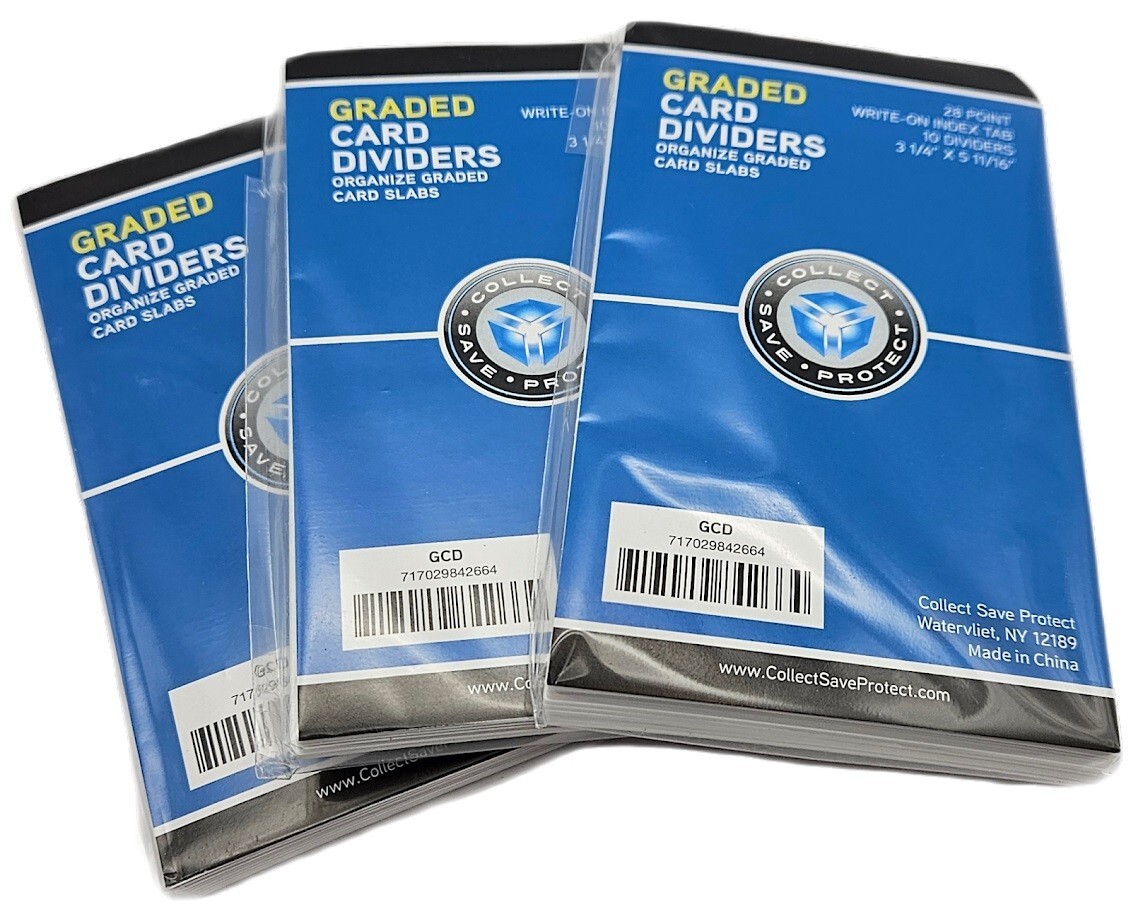 (30) CSP Graded Size Trading Card Dividers – Organize PSA BGS Slabs (3 Packs)