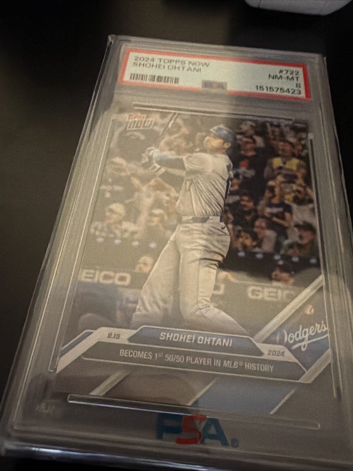 Shohei Ohtani 722 2024 Topps Now Card 50/50 Player Los Angeles Dodgers PSA 8