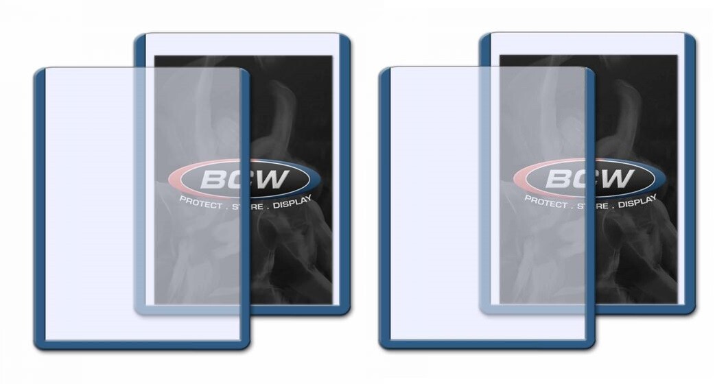 2X BCW 3×4 Topload Card Holder – Blue Border