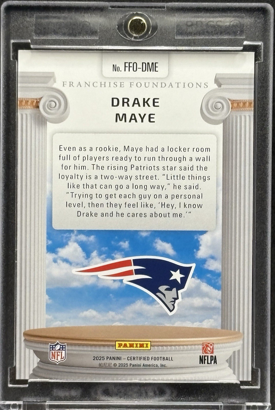 Drake Maye RARE HOLO FOIL REFRACTOR INVESTMENT CARD PANINI PATRIOTS MINT