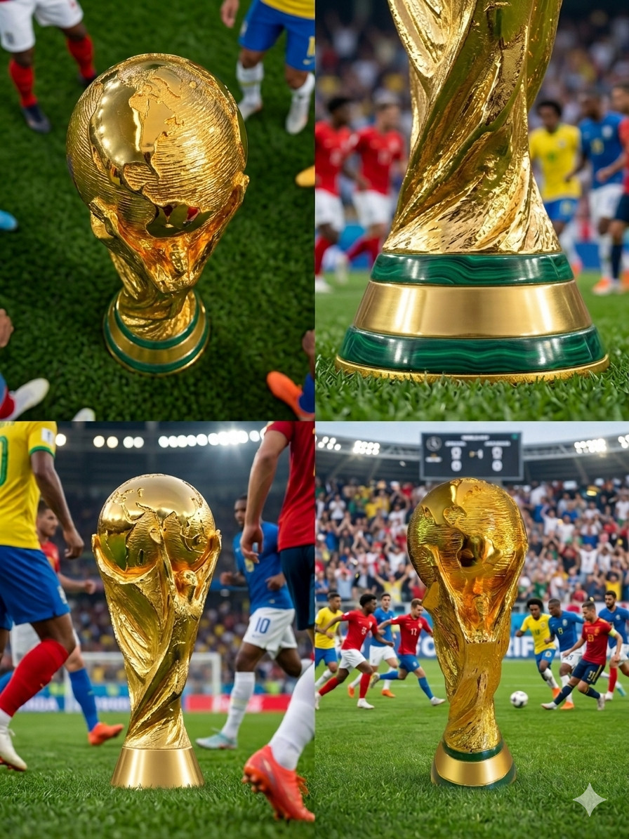 1:1 WORLD CUP REPLICA TROPHY FULL SIZE 2026 Height 21/27/36cm Total