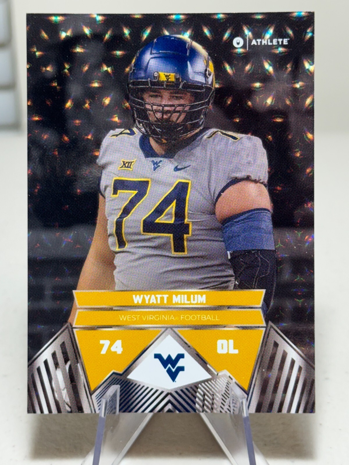 2024 Onit West Virginia Mountaineers WYATT MILUM Holo-Foil SILVER PARALLEL SP RC