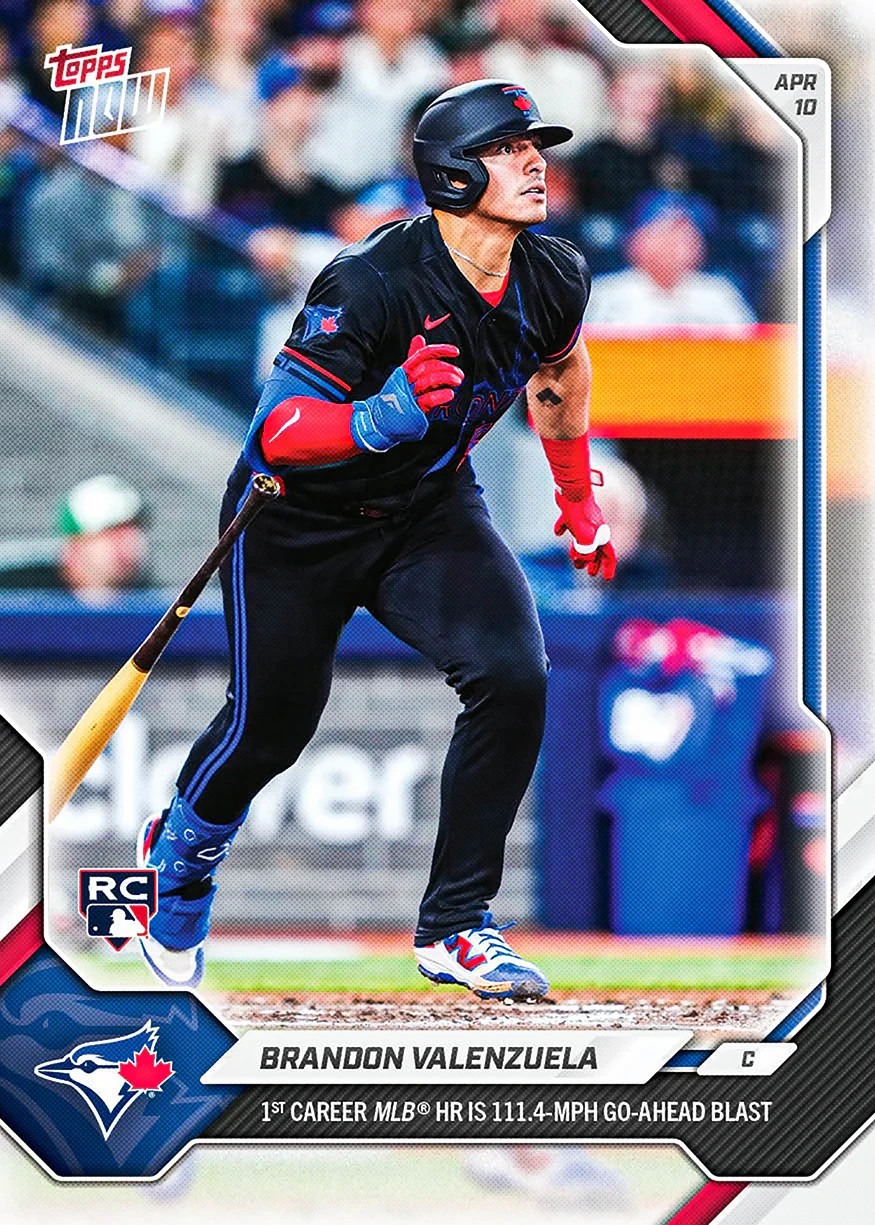 2026 Topps Now Card 68 Brandon Valenzuela 1st MLB Career HR -25 Cents Shipping