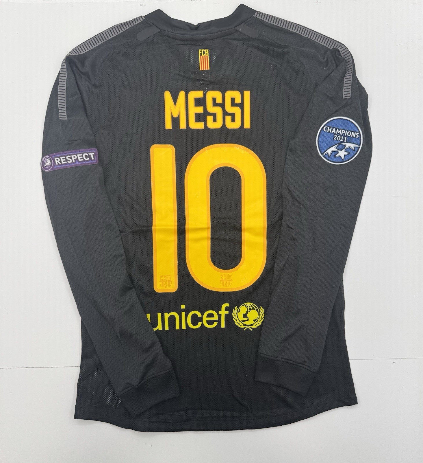 2011/12 Black Barcelona Away Retro Jersey Messi #10 Long Sleeve Vintage Iconic