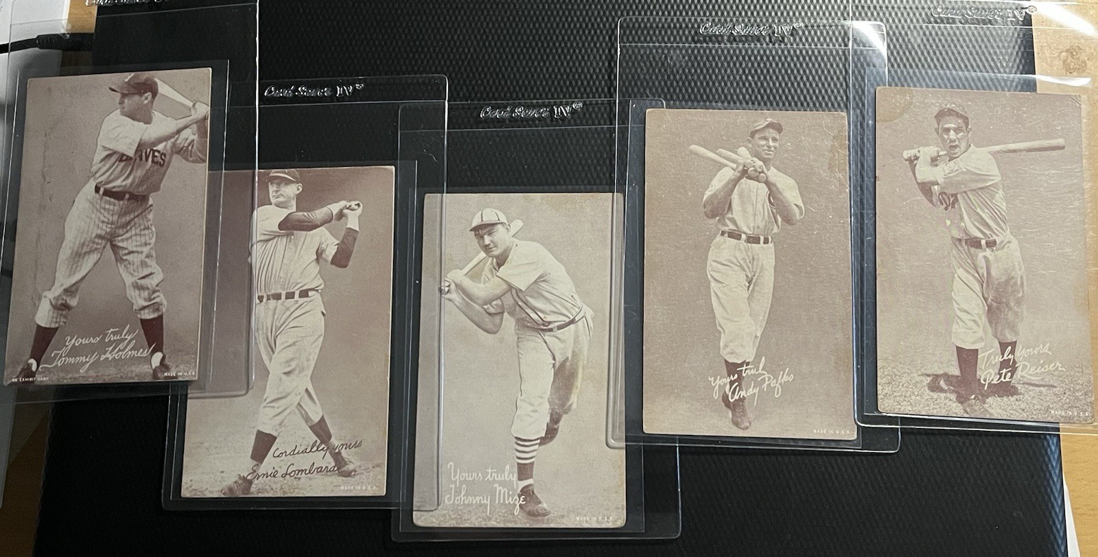 1947-1966 Exhibit Supply Personalized 5-Card Mid-Grade Lot w/ Top Loader IV’s