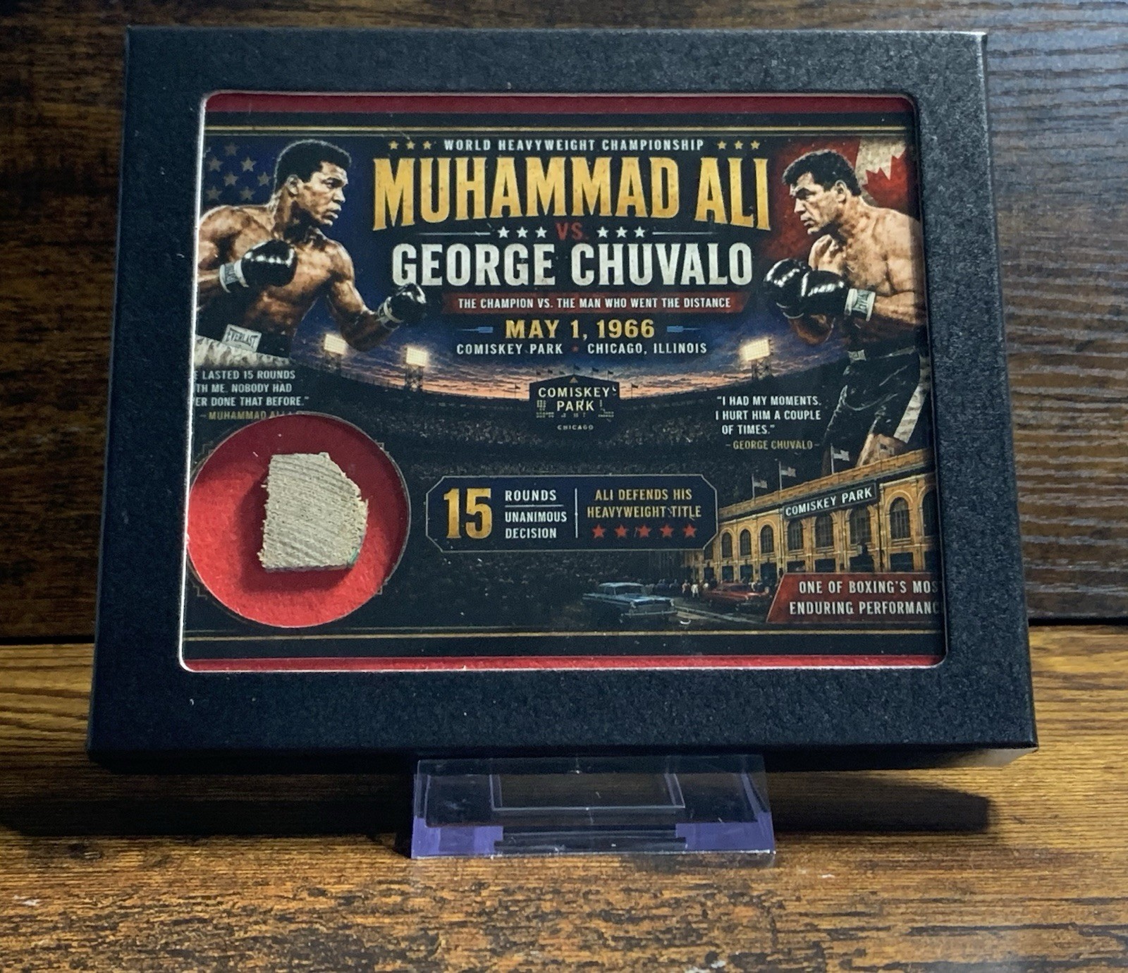 Muhammad Ali vs George Chuvalo Comiskey Park Seat Relic Display BFT Authentic