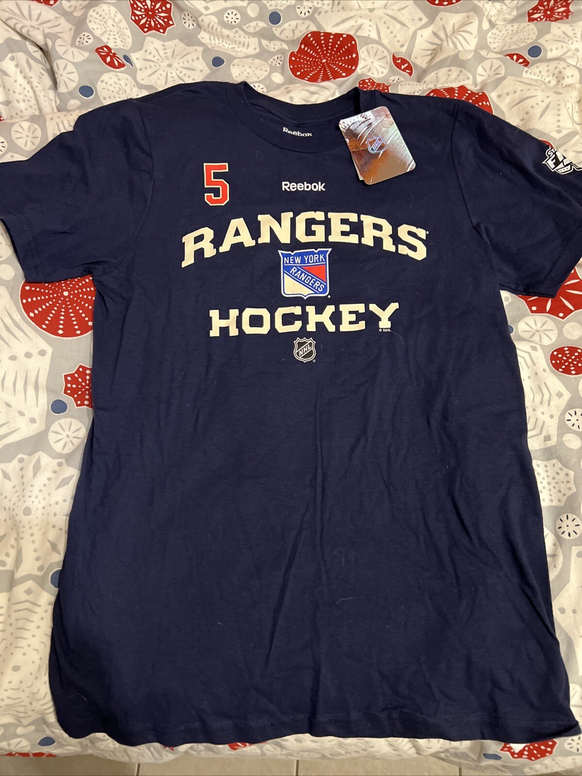 NWT Dan Girardi New York Rangers T-Shirt 2014 Stanley Cup Finals Reebok Small S