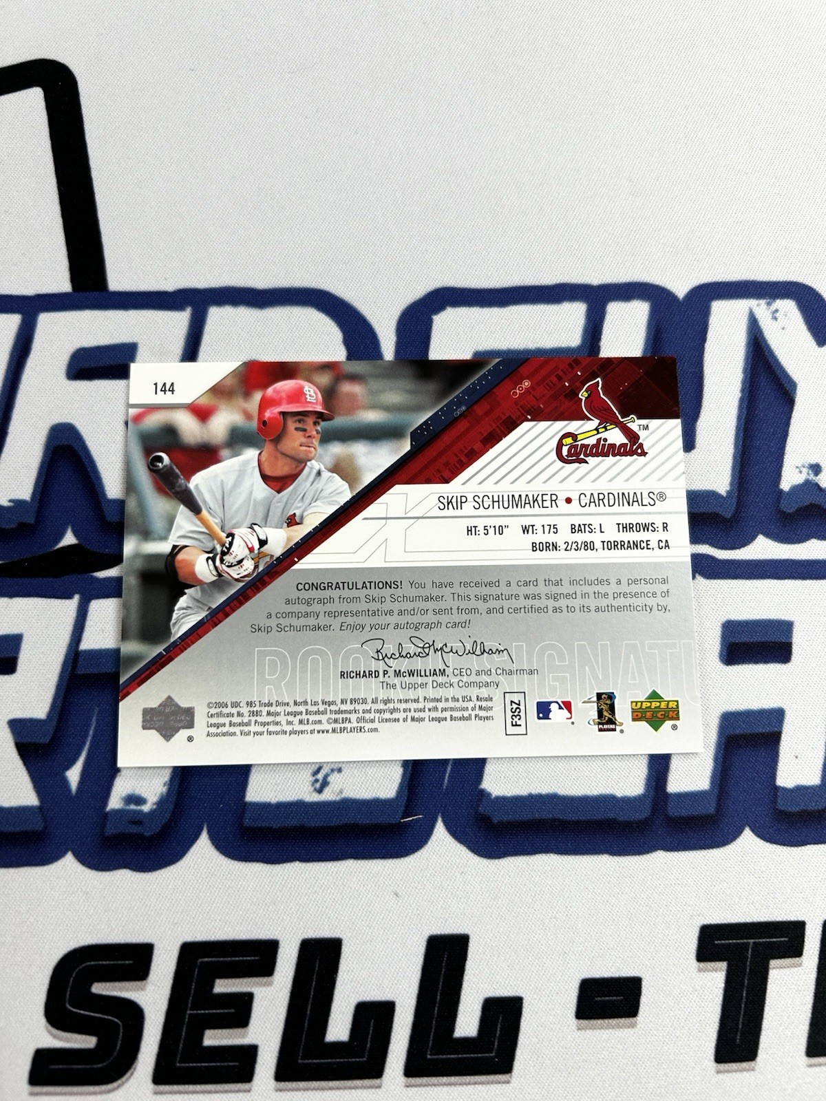 2006 Upper Deck #144 Skip Schumaker Rookie Signatures Auto /999