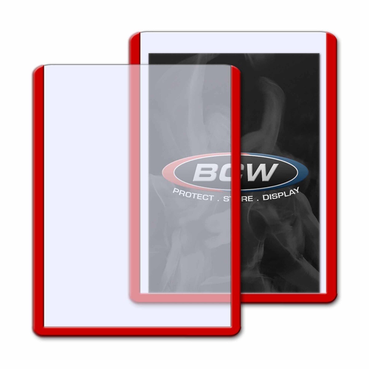 BCW Topload Card Holders 3×4 Red Border Gaming / Sport Card Semi Rigid Sleeves