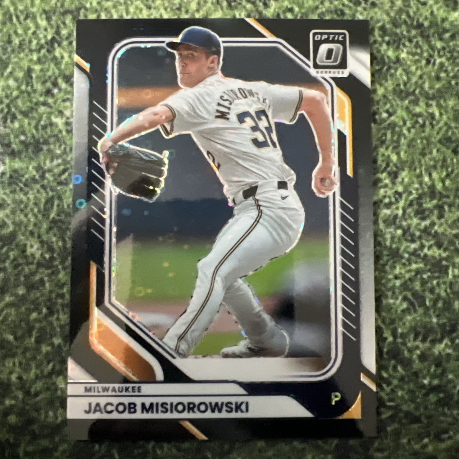 Jacob Misiorowski Black Disco Optic Prizm Rookie 2026 Donruss Card #53 Brewers