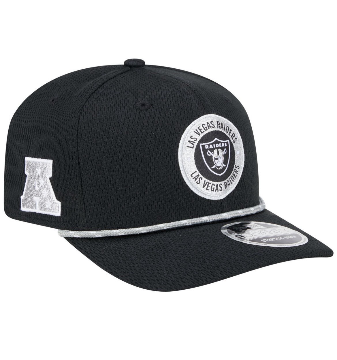 Las Vegas Raiders NFL Era 9SEVENTY Sideline Stretch-Snapback Hat Cap Black NEW