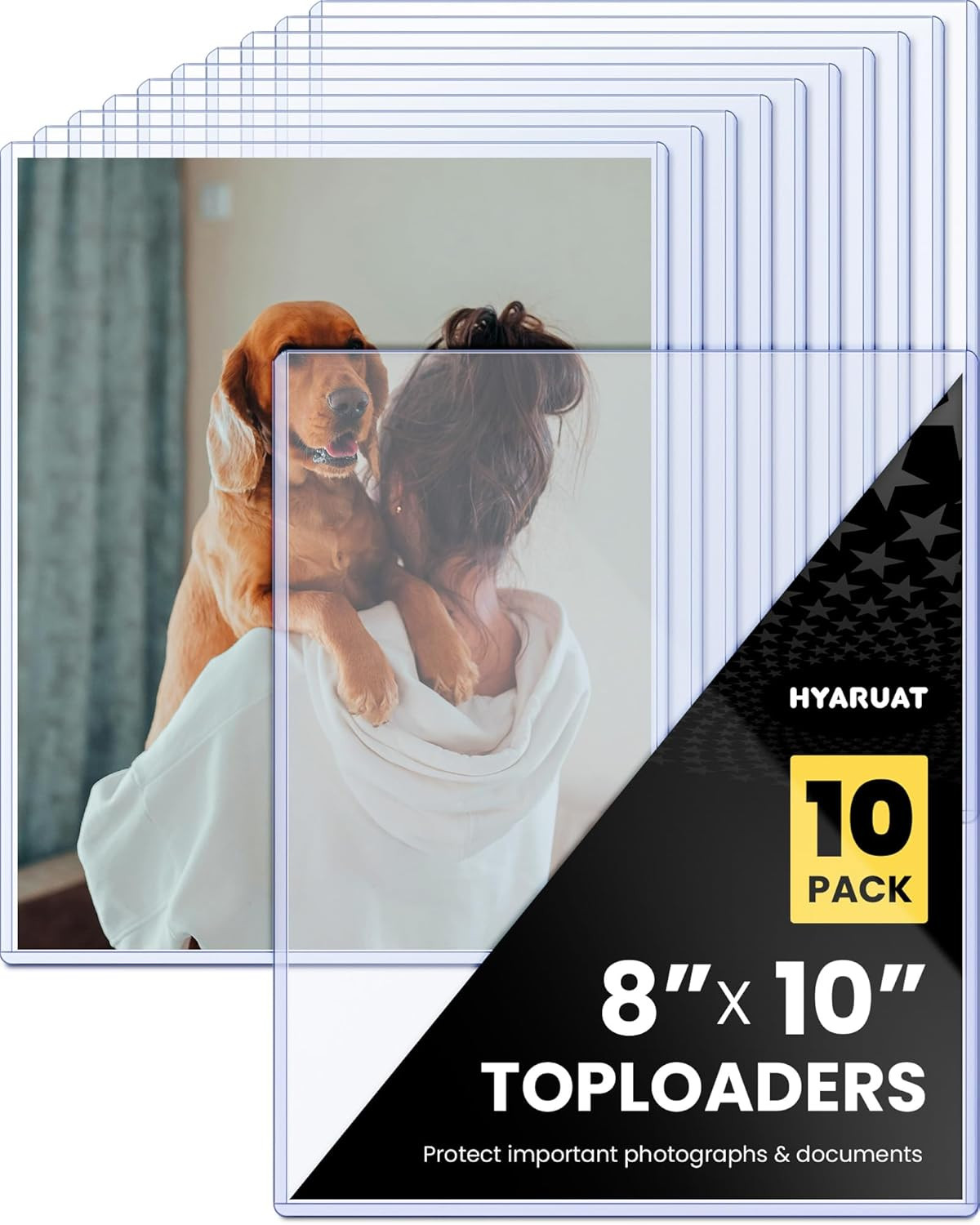 8X10 Toploaders – Clear Rigid Plastic Sleeves (10 Pack), Hard Sheet Protectors f