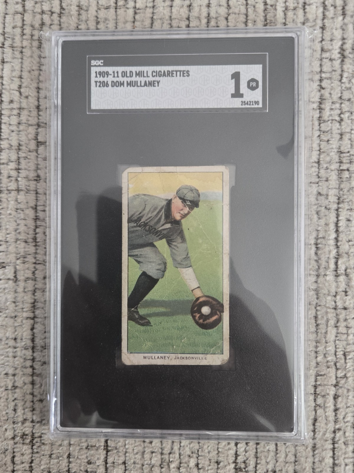 1909-11 Baseball Old Mill Cigarettes T206 DOM MULLANEY SGC 1 Jacksonville