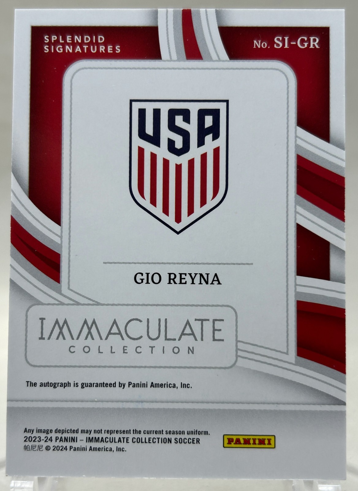2023-24 Immaculate Gio Reyna Auto /25 USA Splendid Signatures USMNT Sapphire