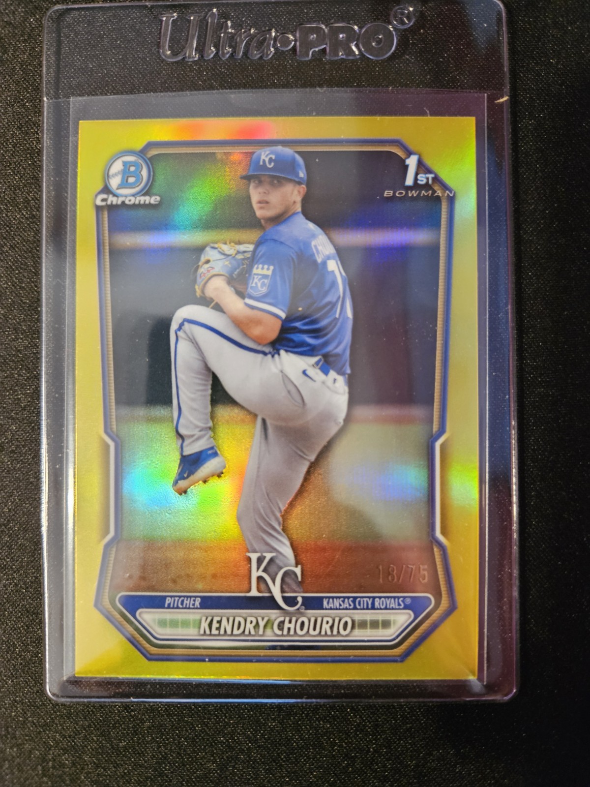 Kendry Chourio 2026 Bowman BCP-7 Yellow Refractor 18/75 Kansas City Royals